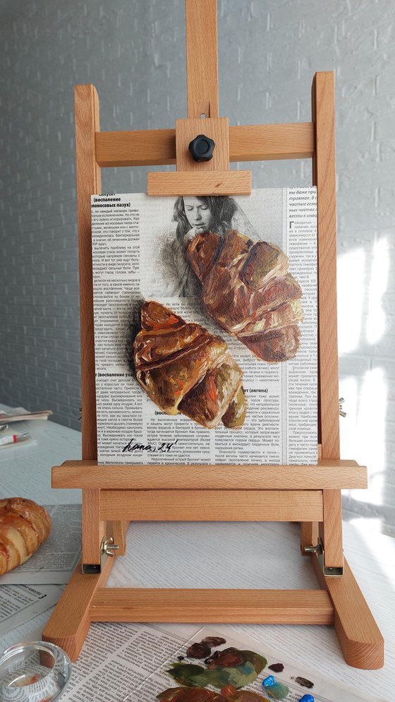 Croissants in the newspaper