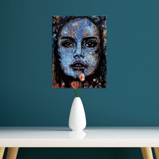 Sweet Perfume - Original Modern Portrait Art Painting on Deep Canvas Ready To Hang