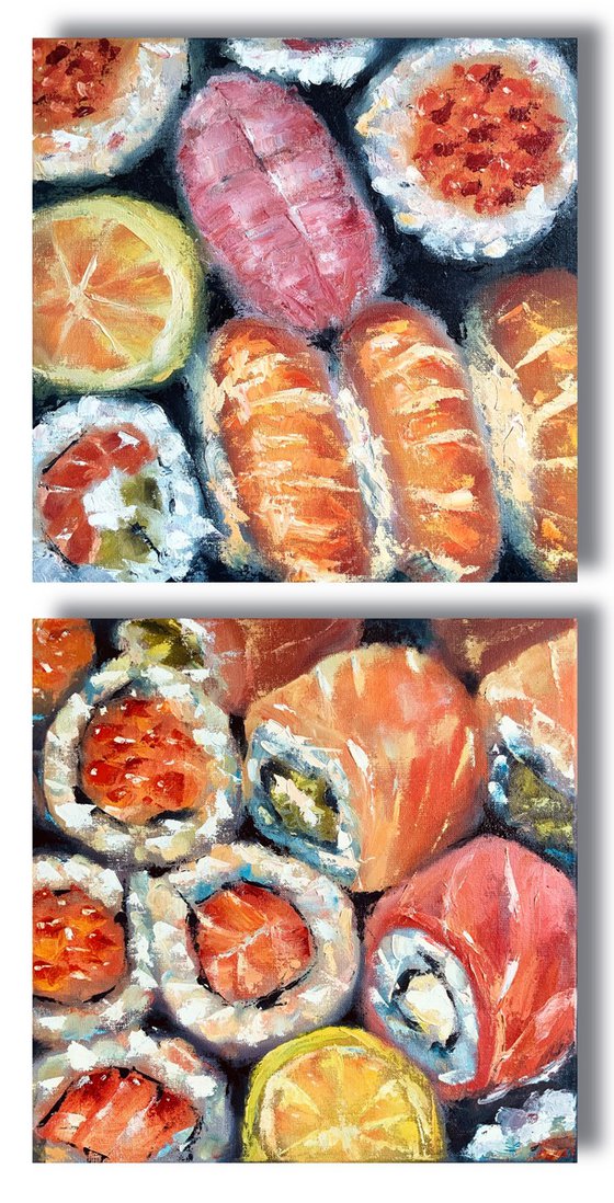 Sushi set, diptych