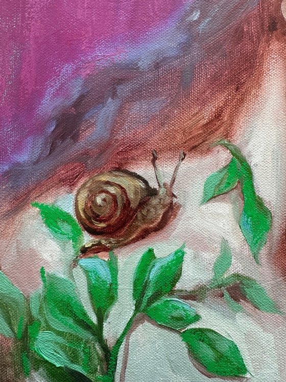 Portrait l with  snail.