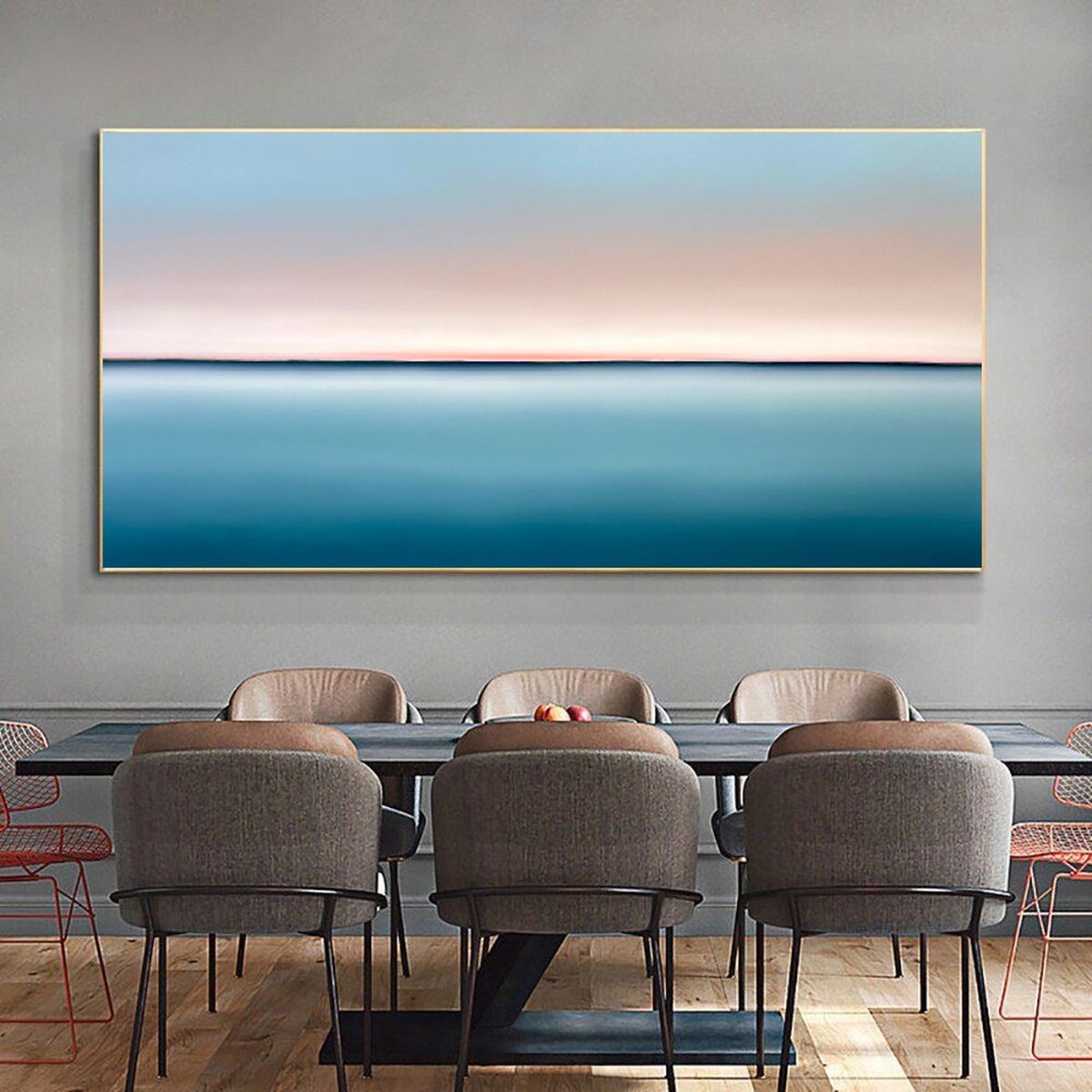 Surrealistic Landscape Oil Painting By Larissa Uvarova, 79 X 39", Horizon Of Emotions #130, Original Artwork