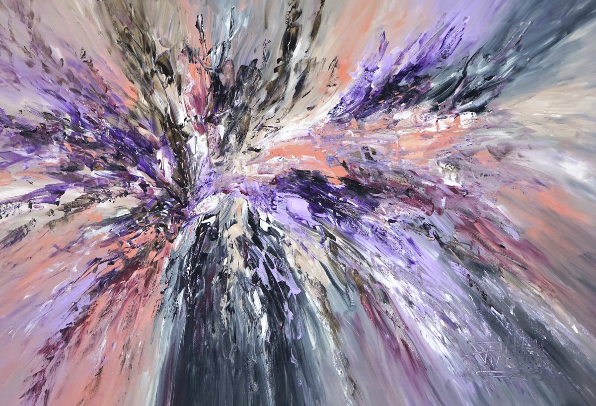 Abstract Acrylic Painting By Peter Nottrott, 61 X 41", Charming Daydream D 2, Original Artwork