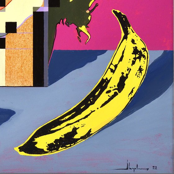 PIXELATED MARILYN MONROE AND TWO BANANAS