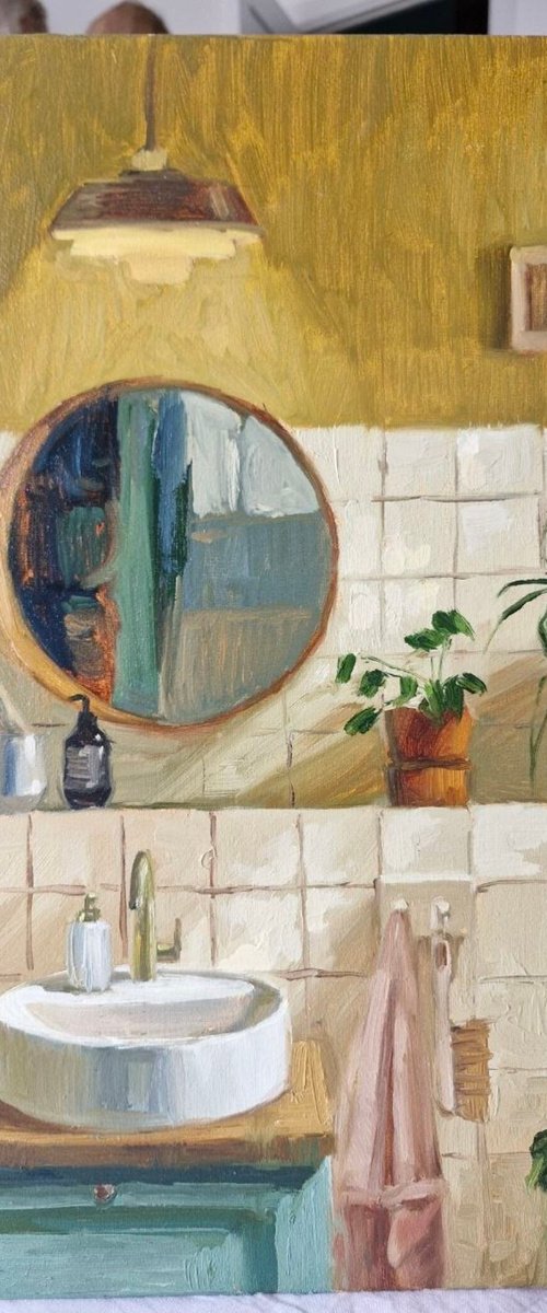 "Bathroom" Warm colors art by Yana Sagan