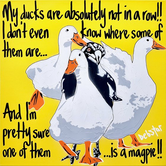 Yellow Ducks in a Row! 2 61cm x 61cm