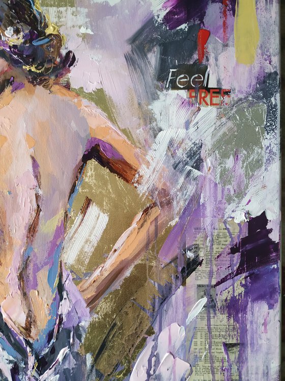 Feel Free -figurative  Painting on canvas