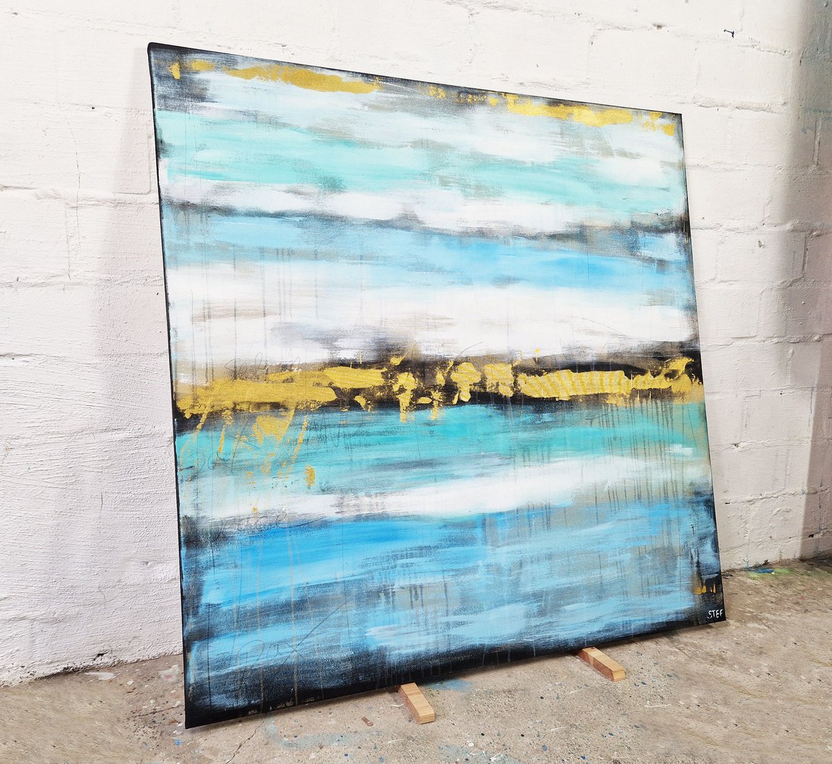 Abstract Acrylic Painting By Stefanie Rogge, 39 X 39", 