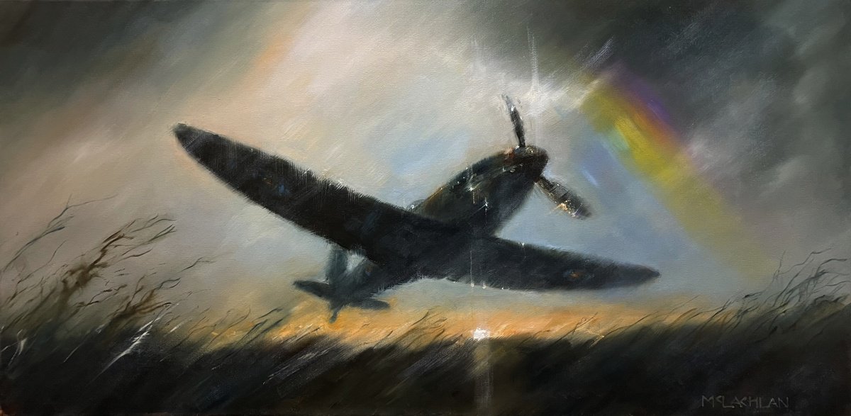 Impressionistic Landscape Oil Painting By Scott Mclachlan, 39 X 20", Through The Rainbow, Original Artwork