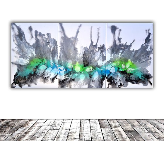 FREE SHIPPING - Astral Love 9, Fluid Art Painting Large Abstract XXL Peaceful Artwork Neutral Colours Painting