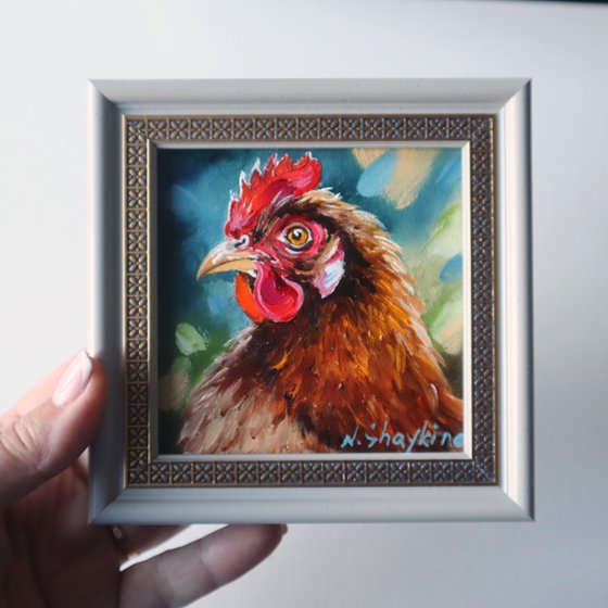 Chicken Painting Framed