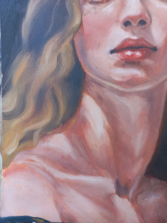 Woman oil portrait 27x38cm