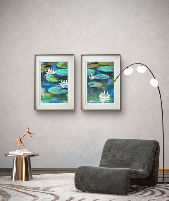 Waterlily Set of 2 Pastel