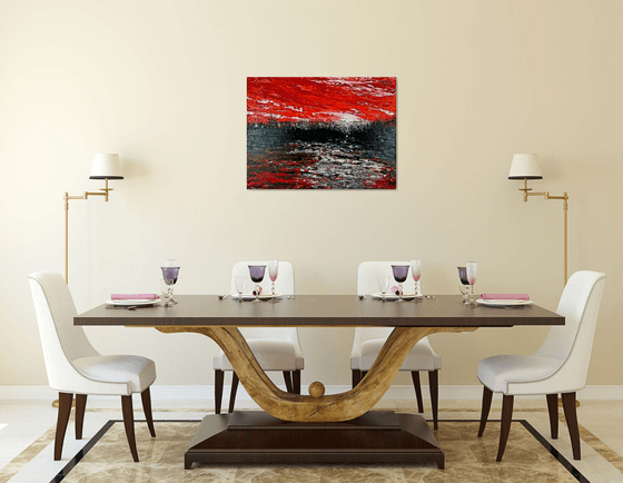 Red abstract landscape