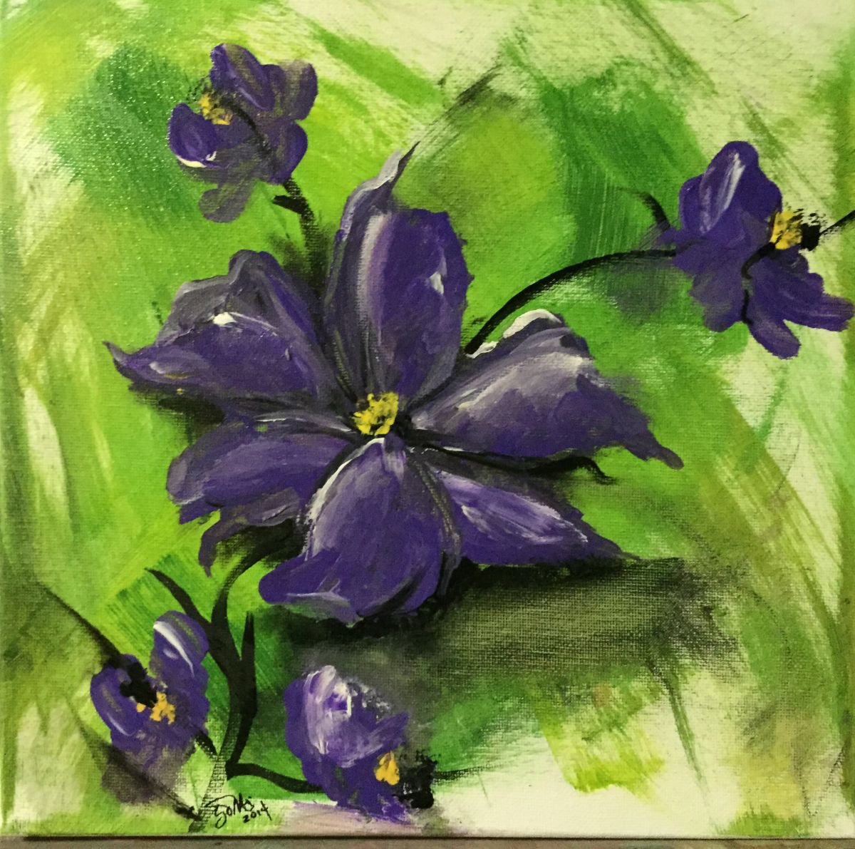 Purple Flowers#1 by Carolyn Shoemaker (Soma)