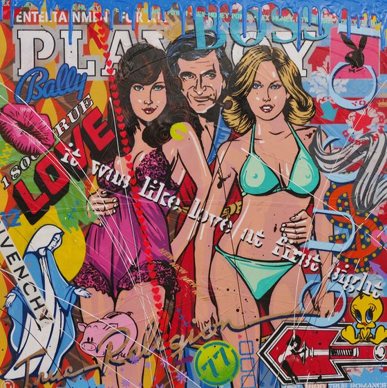 Bunnies 120cm x 120cm Hugh Hefner Urban Pop Art