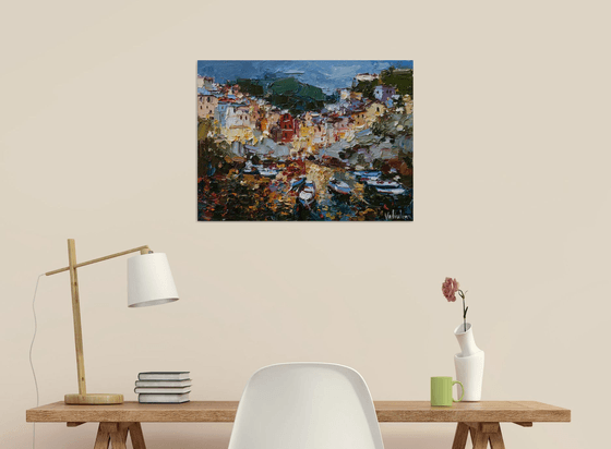 Riomaggiore, Cinque terre - Italian Landscape painting