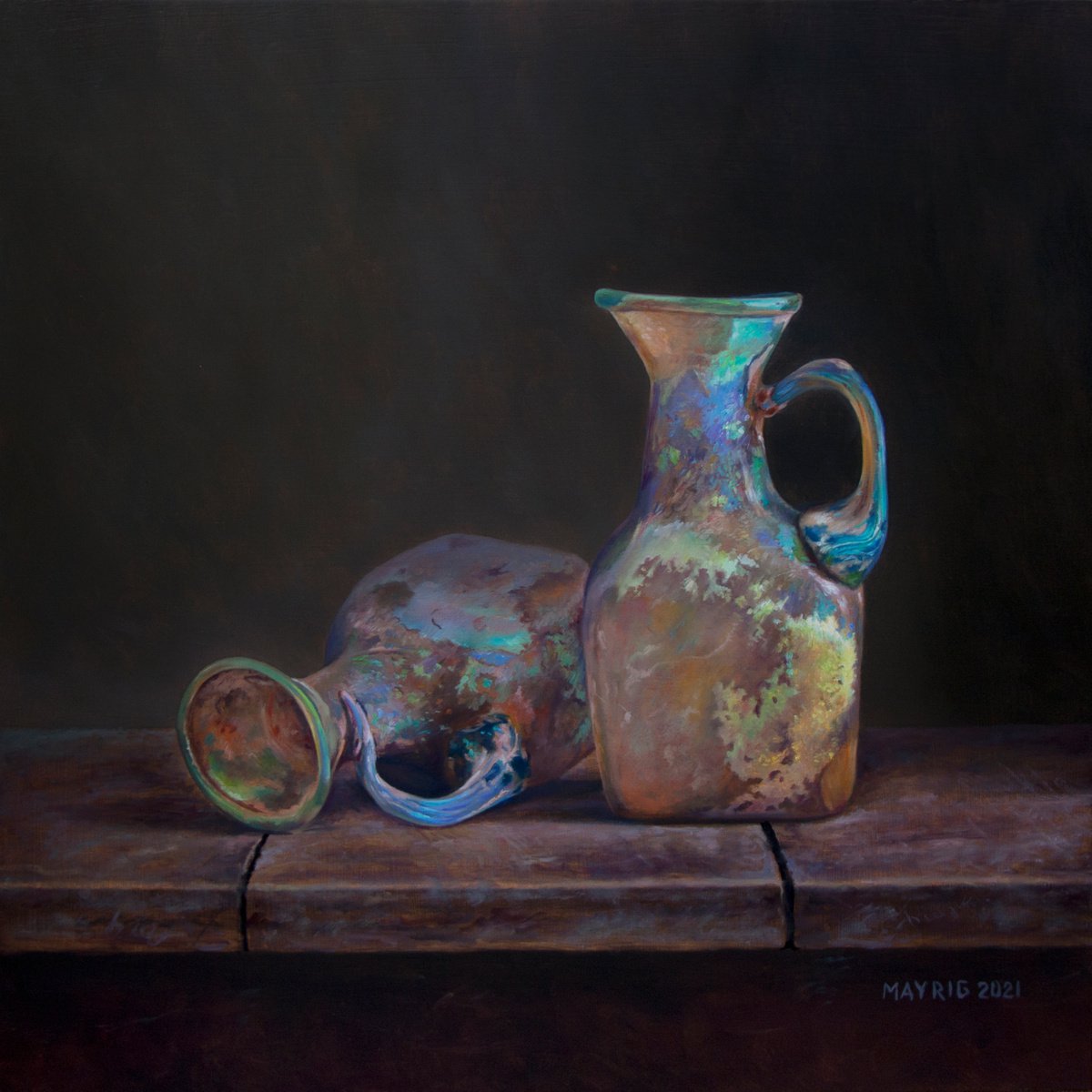 Photorealistic Still Life Oil Painting By Mayrig Simonjan, 16 X 16", Roman Beauty, Original Artwork