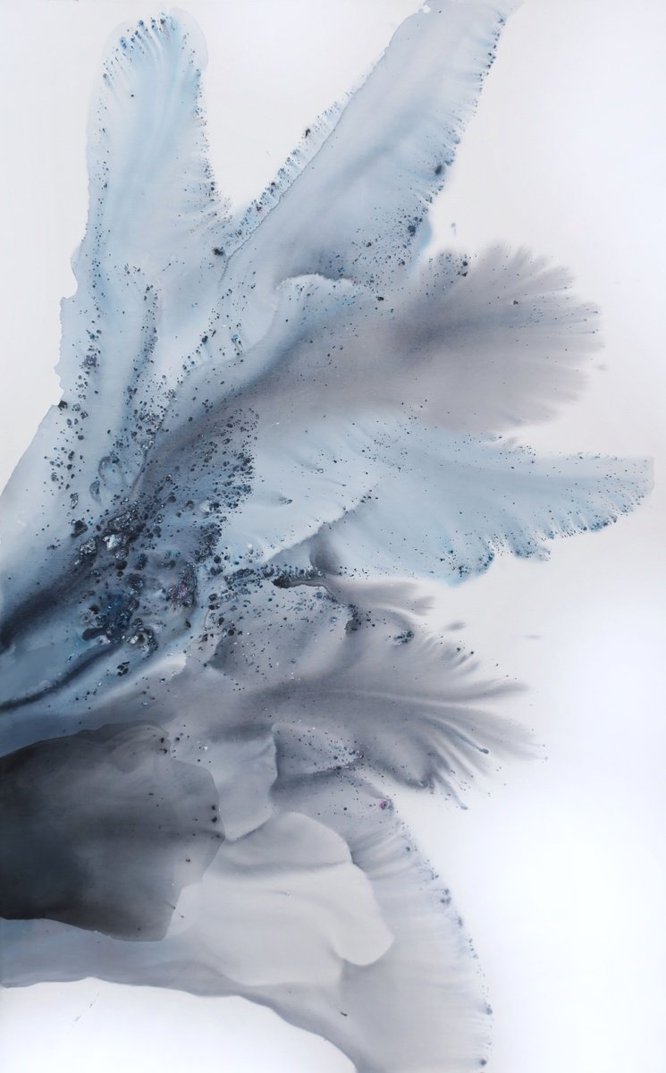 Abstract Botanical Acrylic Painting By Muriel Napoli, 39 X 63", Nature 198, Original Artwork