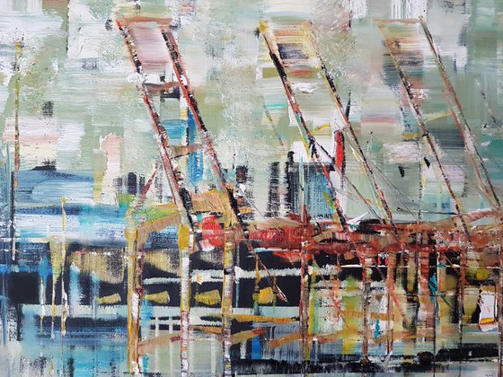 Harbour Life, Port abstract modern Impressionism