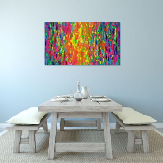 55x31.5'' Large Ready to Hang Colourful Modern Abstract Painting - XXXL Happy Gypsy Dance 14