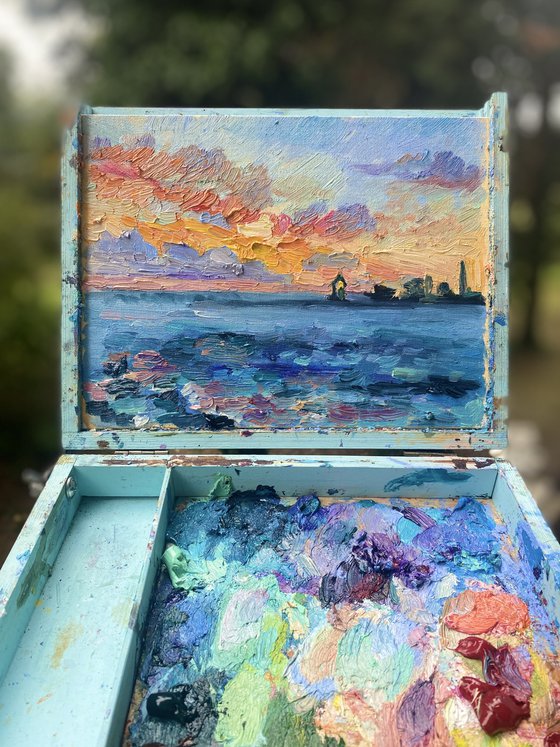 Sunset in the sea