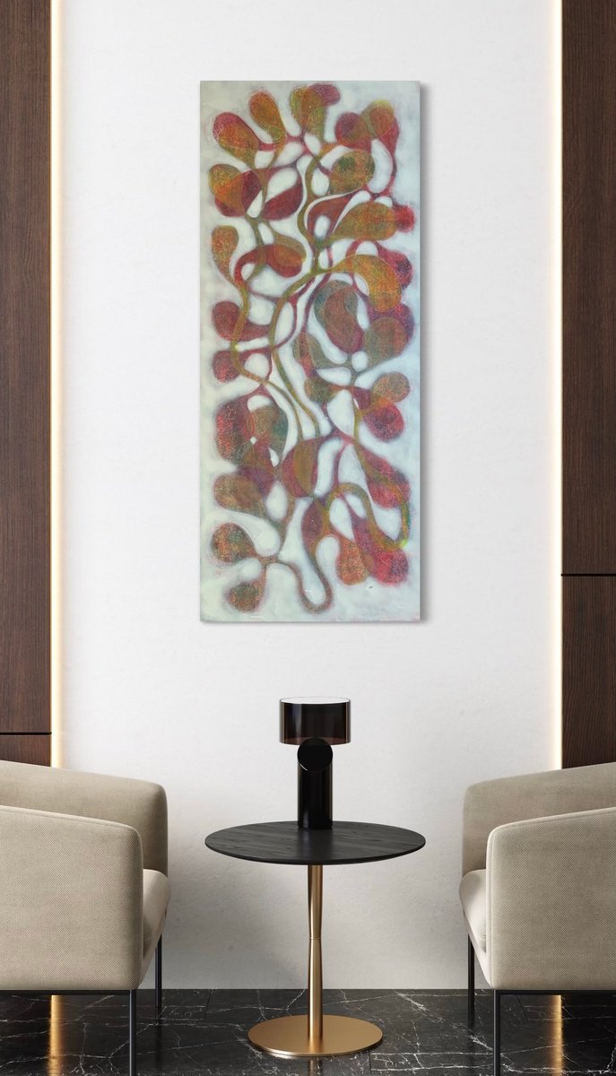 Abstract Acrylic Painting By Maarit Korhonen, 26 X 63", Contralto, Original Artwork