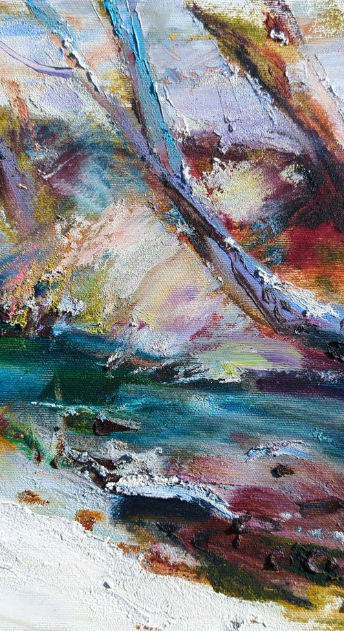 Winter stream by Helen Shukina