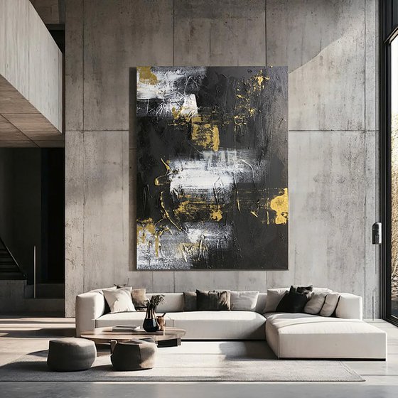 Gold and Black Abstract Glints