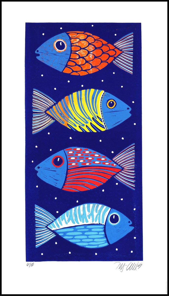 Happy fish no 6 by Mariann Johansen-Ellis