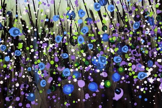 "Purple Breeze" #2 - Extra Large original abstract floral painting