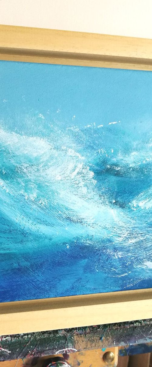 Surf 2, coast, waves, sea, surf, seascape, blue, small, gorgeous by Mel Graham