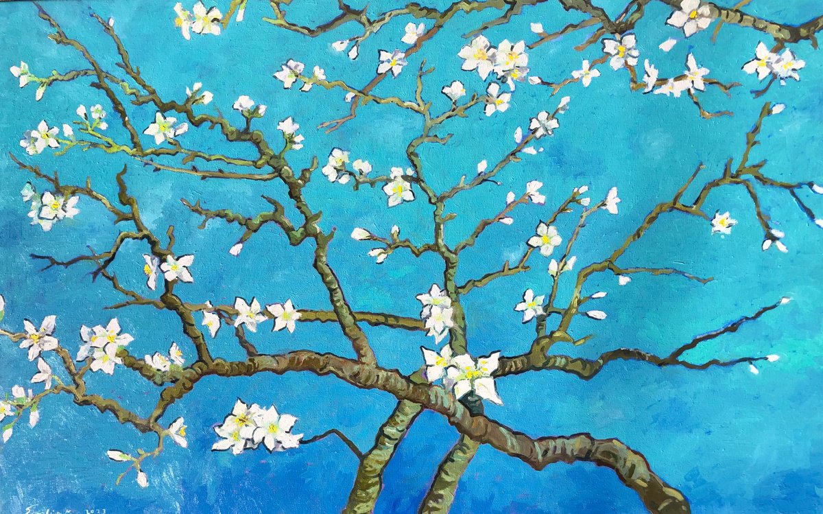 Impressionistic Botanical Oil Painting By Volodymyr Smoliak, 43 X 28", Van Gogh