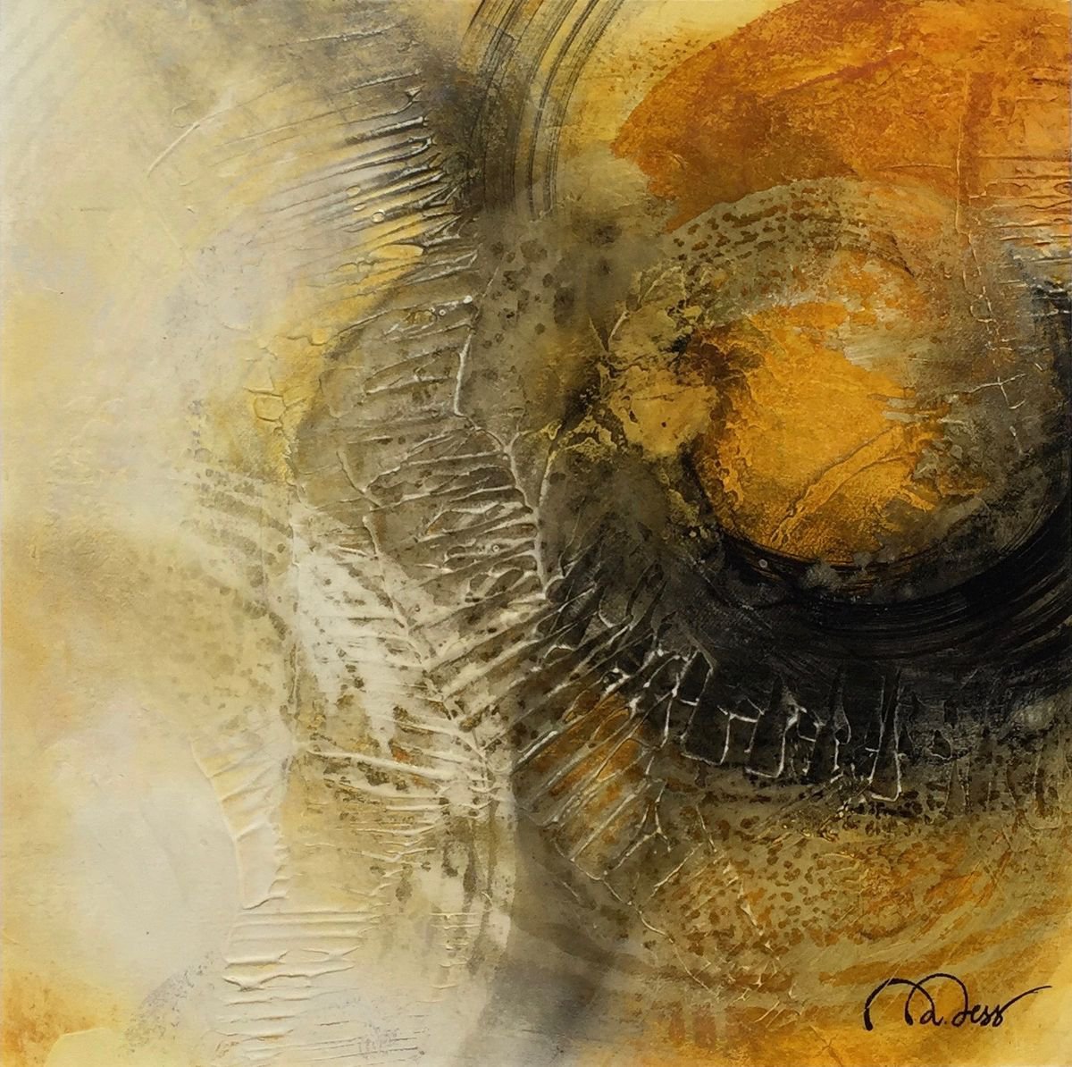 Abstract Acrylic Painting By Natasha Dess, 12 X 12", Helios, Original Artwork