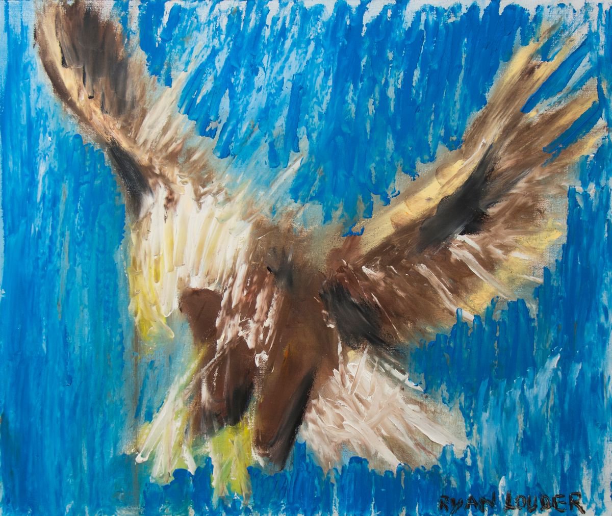 Bird Painting Eagle Painting Birds of Prey Painting Bird Art Bald Eagle Hunting by Ryan Louder