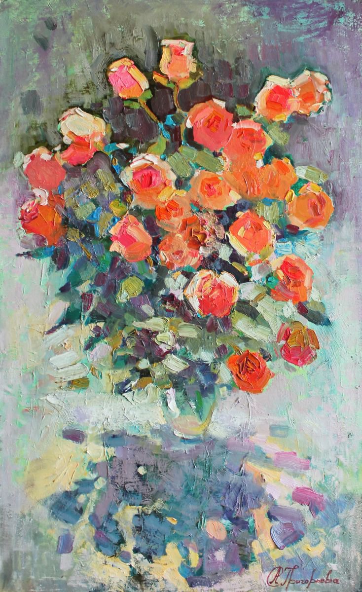 Coral roses by Anastasiia Grygorieva