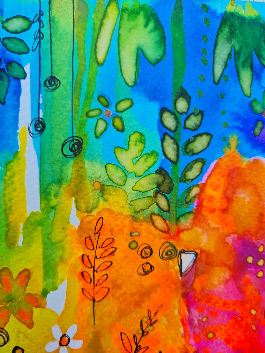 Summer garden Mixedmedia painting by Simon Tünde Artfinder