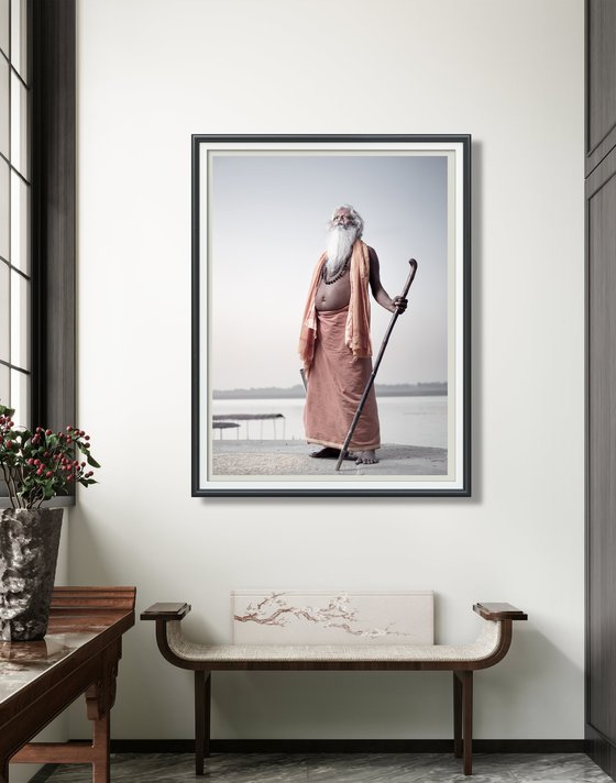 Portrait of Sadhu Baba on the banks of the river Ganges.