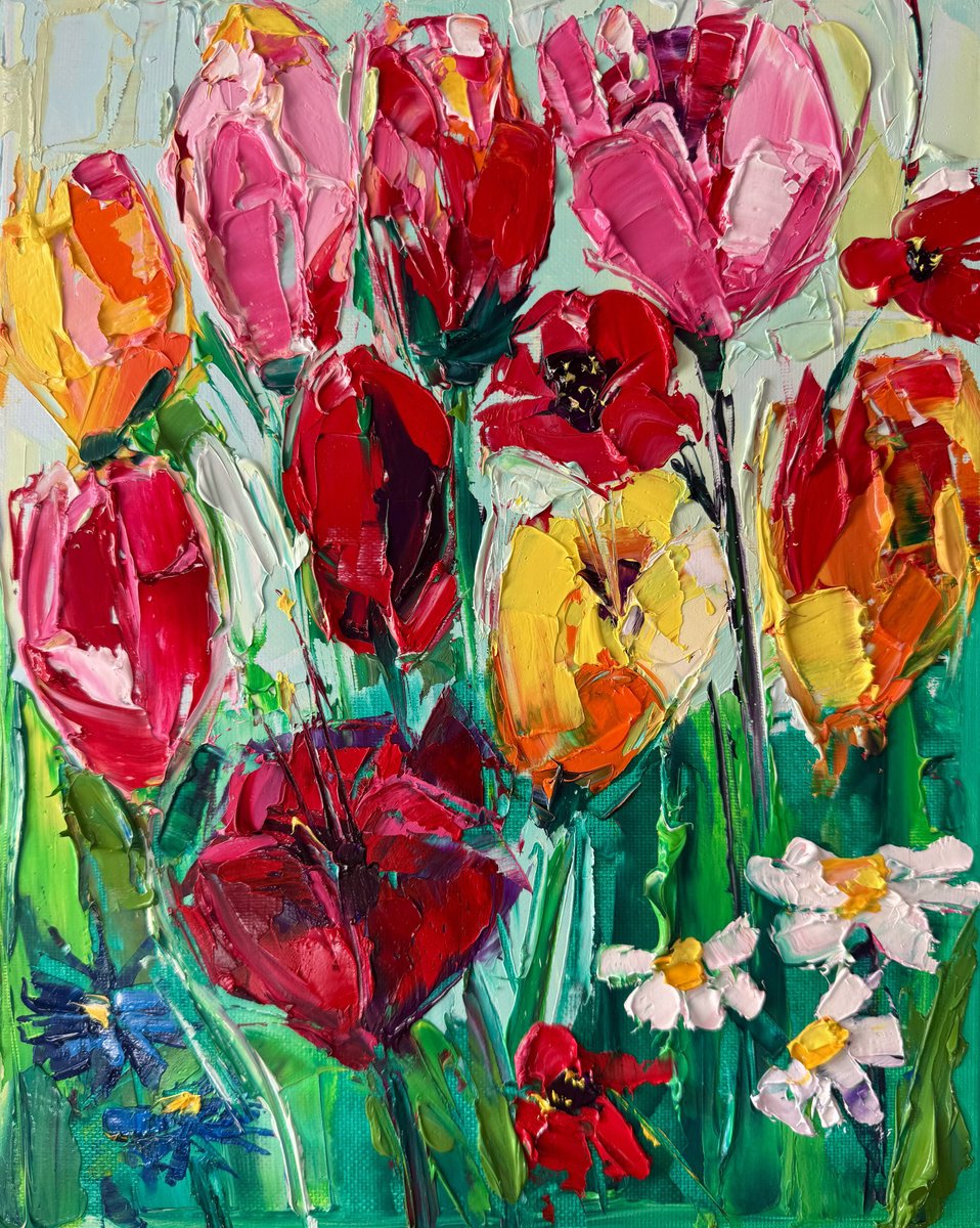 Expressive Oil Painting , Fields Of Tranquility By Lina Redford, 9 X 12, Artwork For Sale On Artfinder
