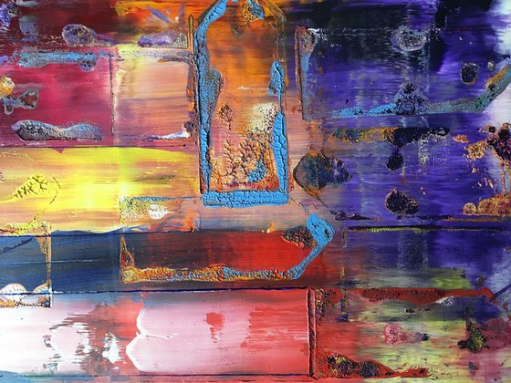 "Different Strokes" - Save As Series - Original PMS Abstract Diptych Oil Paintings On Recycled Wood - 32" x 28"