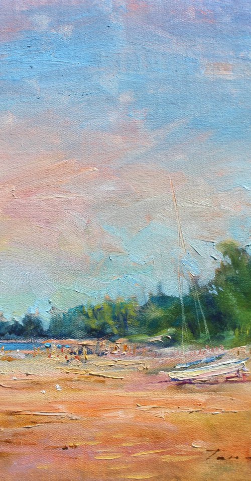 On the quiet coast Painting by Volodymyr Tarabanov