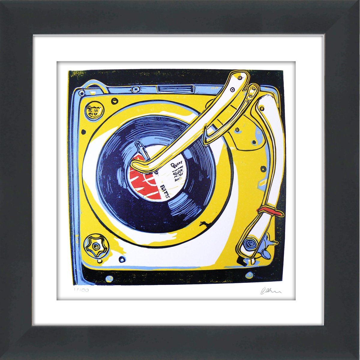 Illustrative Still Life Linocut By Carolynne Coulson, 14 X 14, It