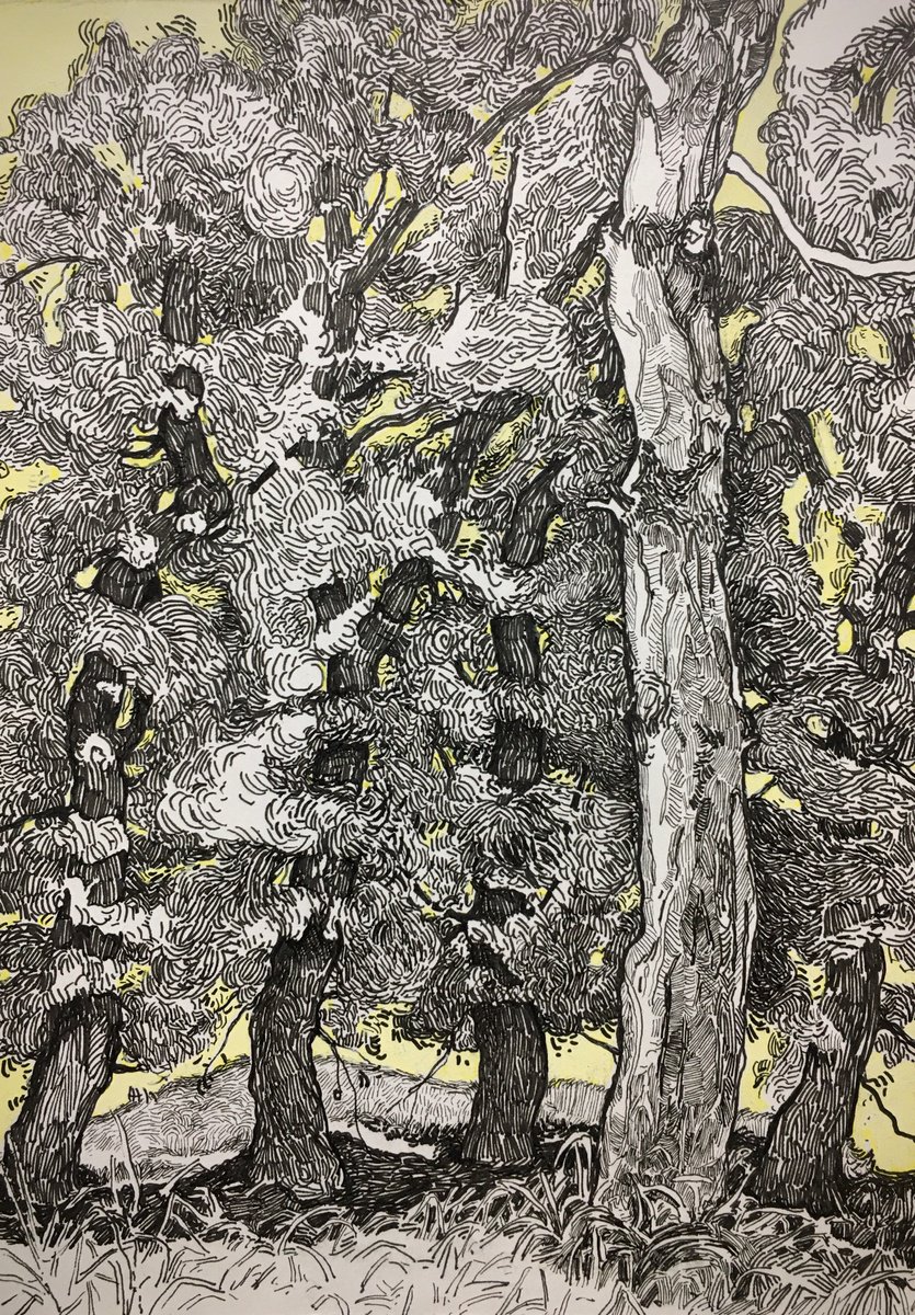 Impressionistic Landscape Drawing By Raffi Ghazaryan, 6 X 8",