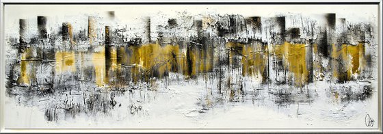 Golden Times  - Abstract Art - Acrylic Painting - Canvas Art - Framed Painting - Abstract Painting - Industrial Art