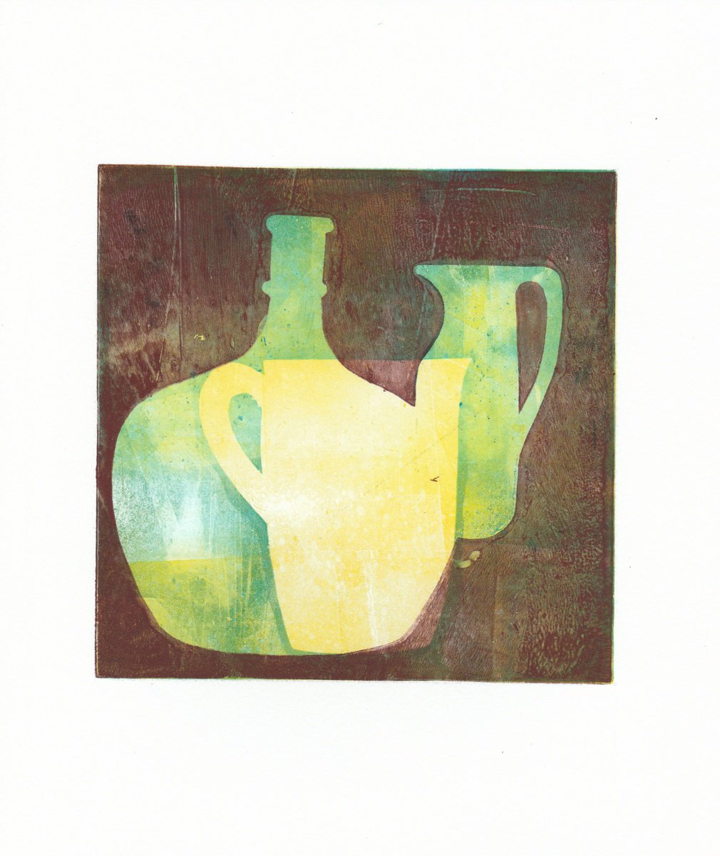 Still Life Limited Edition Print By Hilde Hoekstra, 8 X 10, Monoprint - Still Life No. 19, Original Artwork