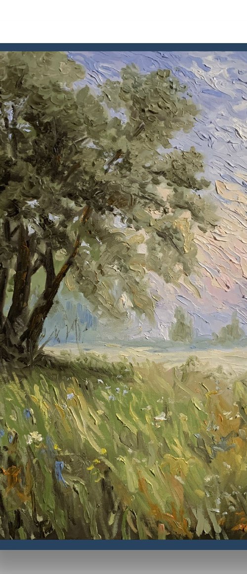 Wildflower Meadow Tree Landscape. by Vita Schagen