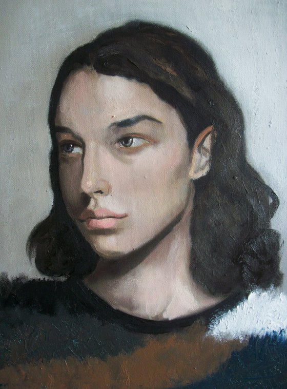 Girl in fluffy top