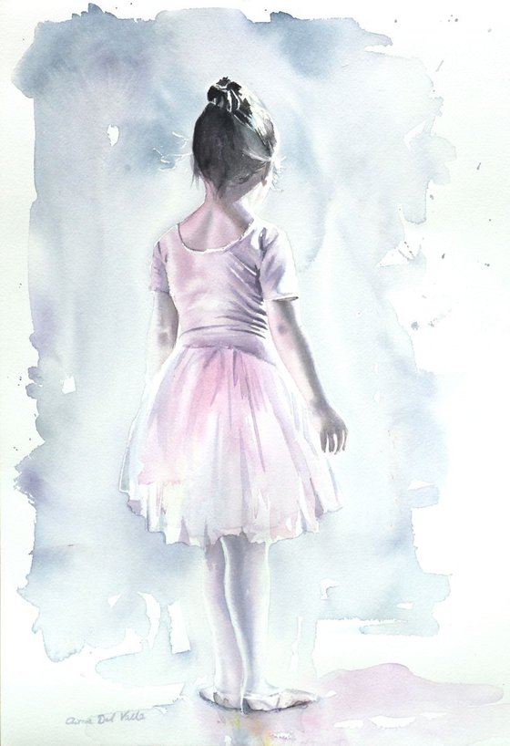 Ballerina painting - "Butterflies" FRAMED WATERCOLOUR PAINTING