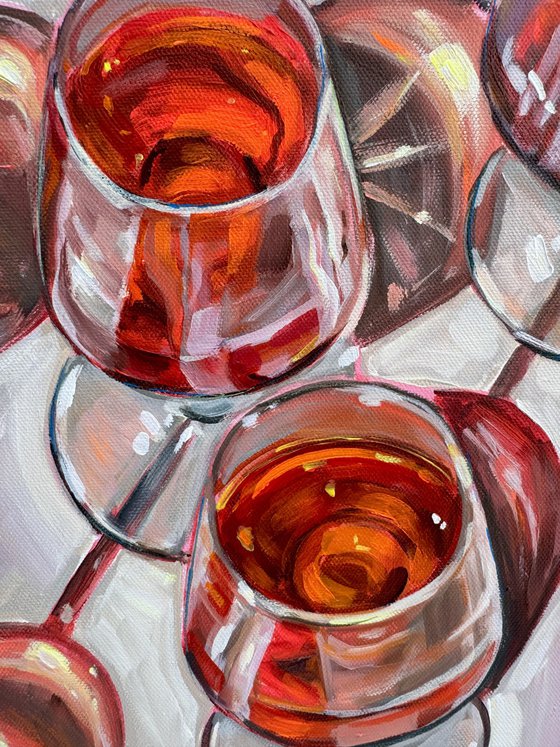 Still Life with Rosé Wine