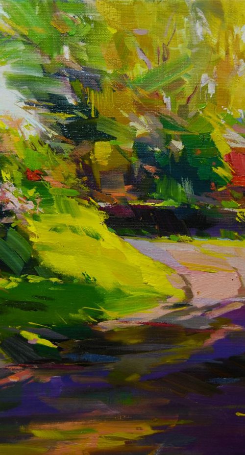 Plein air Oil Painting, " Path of Shadows " by Yuri Pysar