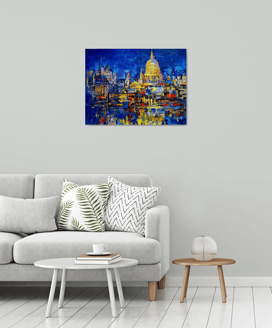 Fog lights over the Thames